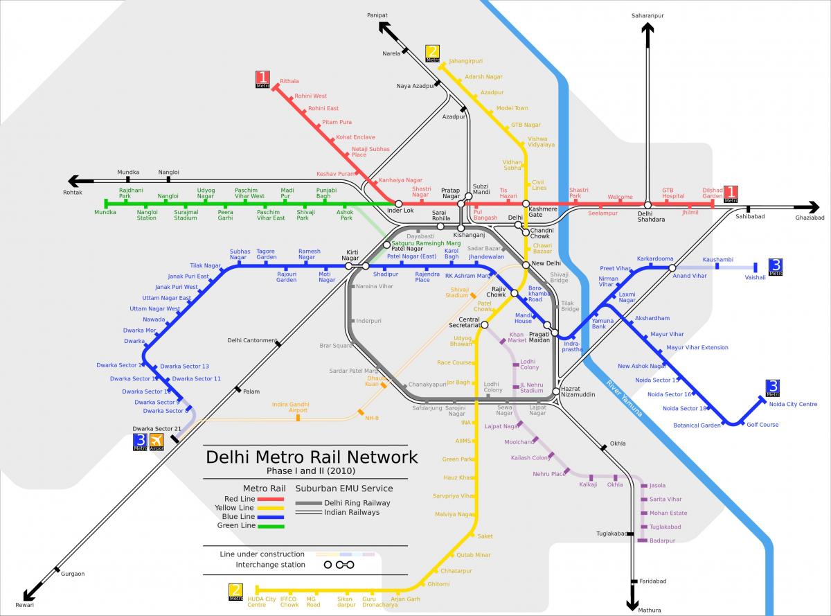 New Delhi transportation map