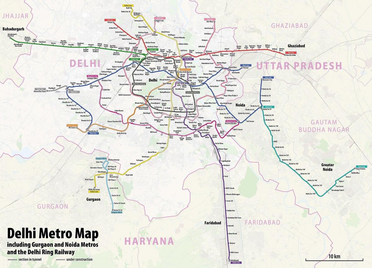 New Delhi metro stations map